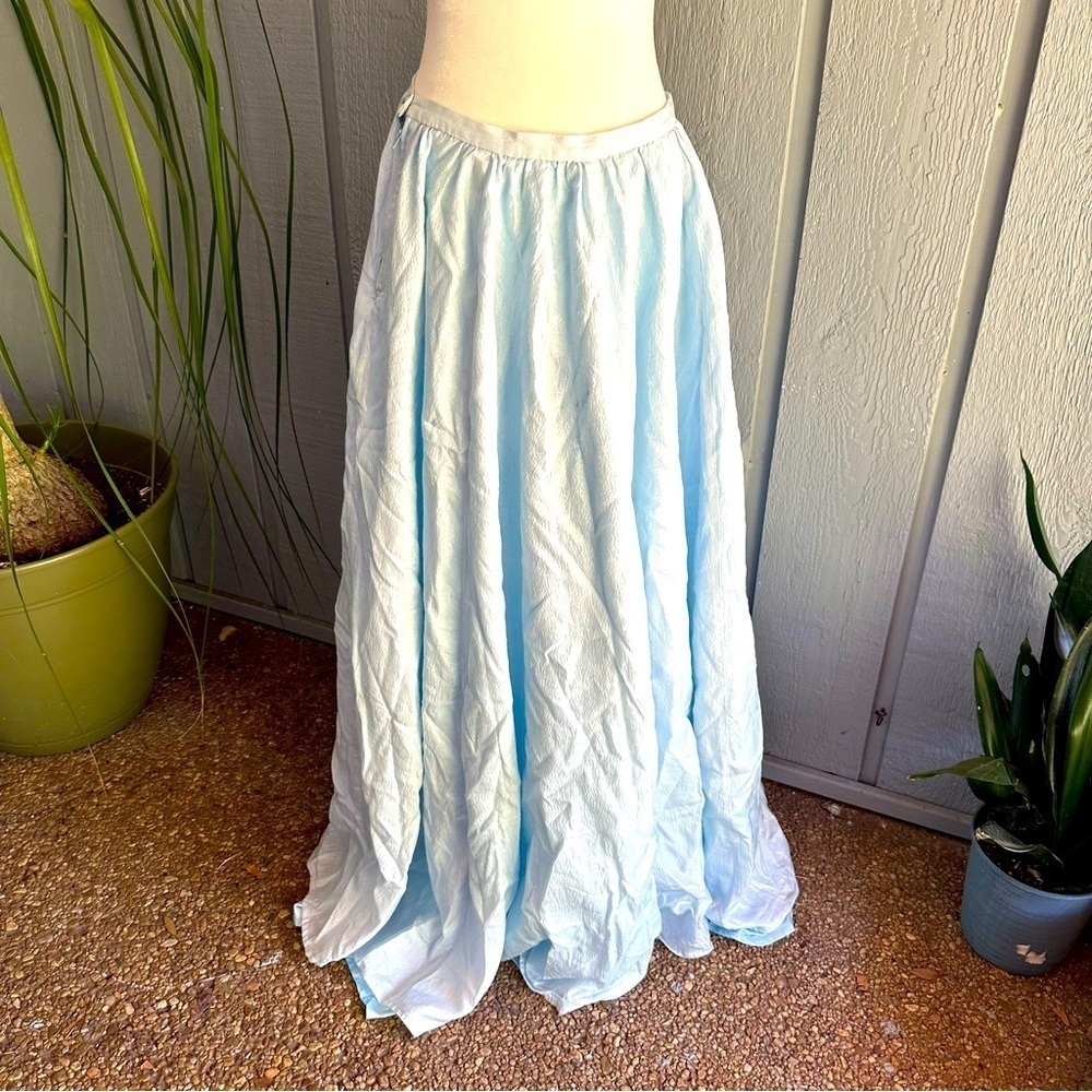 Long A Line Blue Skirt Costume Cosplay Light Blue Sparkle Cinderella Disney Maxi